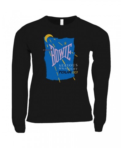 David Bowie Long Sleeve Shirt | Serious Moonlight 1983 Tour Shirt $14.38 Shirts
