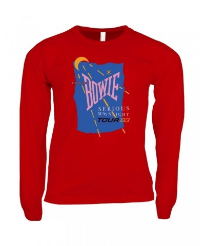 David Bowie Long Sleeve Shirt | Serious Moonlight 1983 Tour Shirt $14.38 Shirts