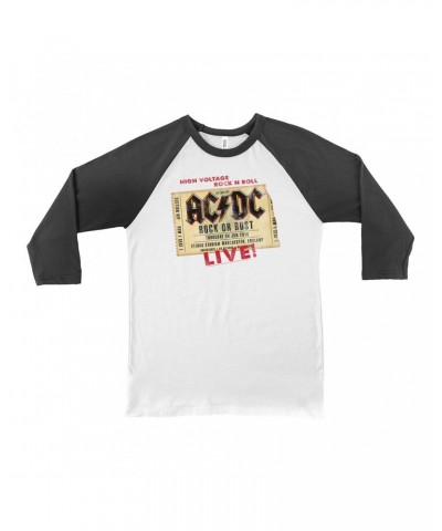 AC/DC 3/4 Sleeve Baseball Tee | Rock or Bust Manchester England Concert Ticket Shirt $14.08 Shirts