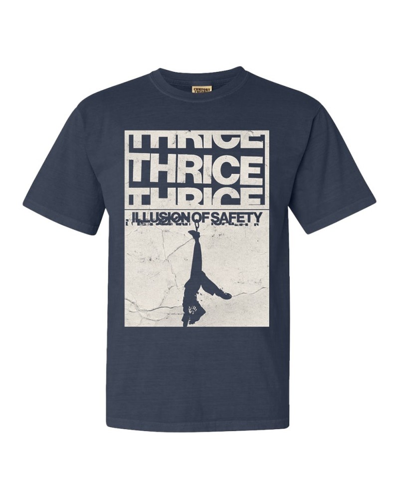 Thrice Hangman Discharge Denim Blue Tee $17.15 Shirts