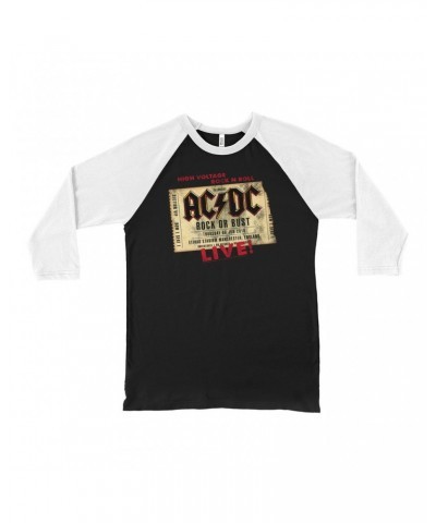 AC/DC 3/4 Sleeve Baseball Tee | Rock or Bust Manchester England Concert Ticket Shirt $14.08 Shirts