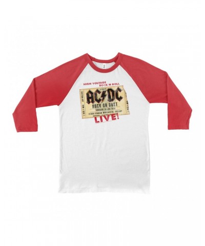 AC/DC 3/4 Sleeve Baseball Tee | Rock or Bust Manchester England Concert Ticket Shirt $14.08 Shirts