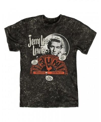 Jerry Lee Lewis Sun Records T-shirt | Singles Design Sun Records Mineral Wash Shirt $9.58 Shirts