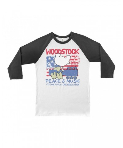 Woodstock 3/4 Sleeve Baseball Tee | Americana Peace & Love Shirt $14.68 Shirts