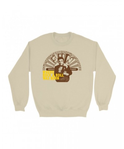 Elvis Presley Sweatshirt | Where Rock N' Roll Began Yellow Distressed Sweatshirt $10.83 Sweatshirts