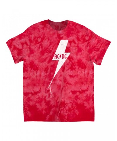AC/DC T-Shirt | Lightning Bolt Strike Logo Distressed Tie Dye Shirt $9.70 Shirts