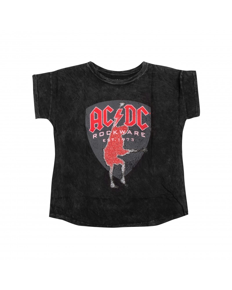 AC/DC Red Logo Angus Silhouette Charcoal T-Shirt $2.25 Shirts