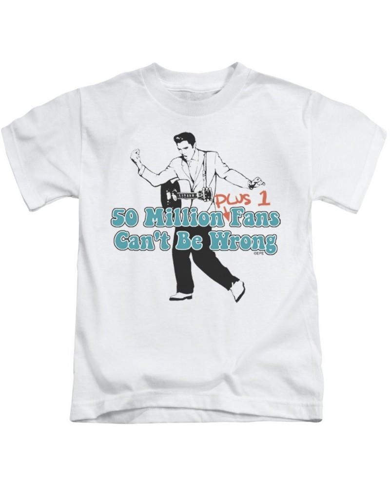 Elvis Presley Kids T Shirt | 50 MILLION FANS PLUS 1 Kids Tee $4.48 Kids