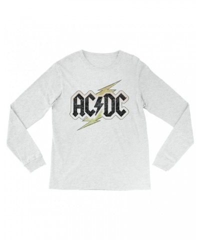 AC/DC Long Sleeve Shirt | Gold Bolt Logo Distressed Shirt $9.88 Shirts