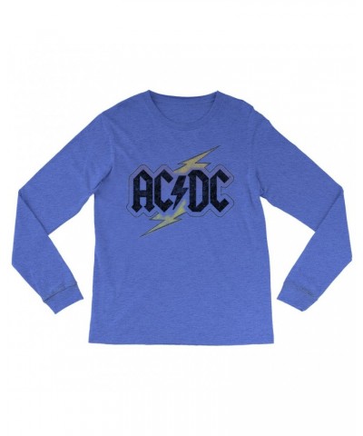 AC/DC Long Sleeve Shirt | Gold Bolt Logo Distressed Shirt $9.88 Shirts