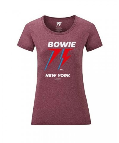 David Bowie Bowie 75 New York Womens Burgundy T-shirt $10.05 Shirts