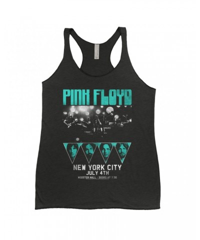 Pink Floyd Ladies' Tank Top | 4th Of July NYC Concert Turquoise Distressed Shirt $12.74 Shirts