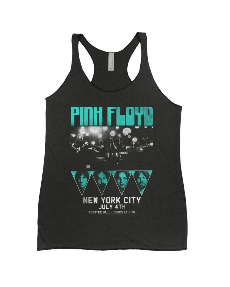 Pink Floyd Ladies' Tank Top | 4th Of July NYC Concert Turquoise Distressed Shirt $12.74 Shirts