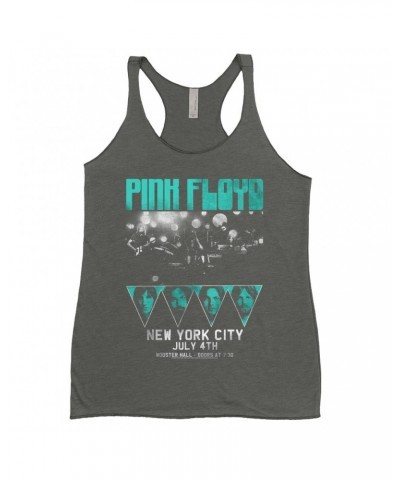 Pink Floyd Ladies' Tank Top | 4th Of July NYC Concert Turquoise Distressed Shirt $12.74 Shirts