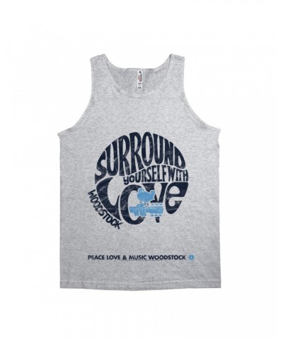 Woodstock Unisex Tank Top | Surround Yourself With Love Distressed Shirt $9.98 Shirts