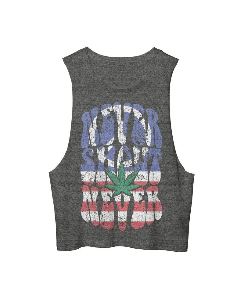 Never Shout Never Peace Weed Flag Cutoff Tank $9.60 Shirts