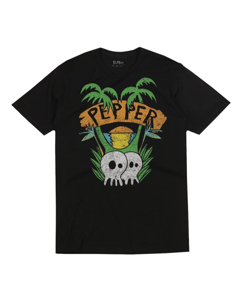 Pepper "Skullconut Trees" Black Tee $15.05 Shirts