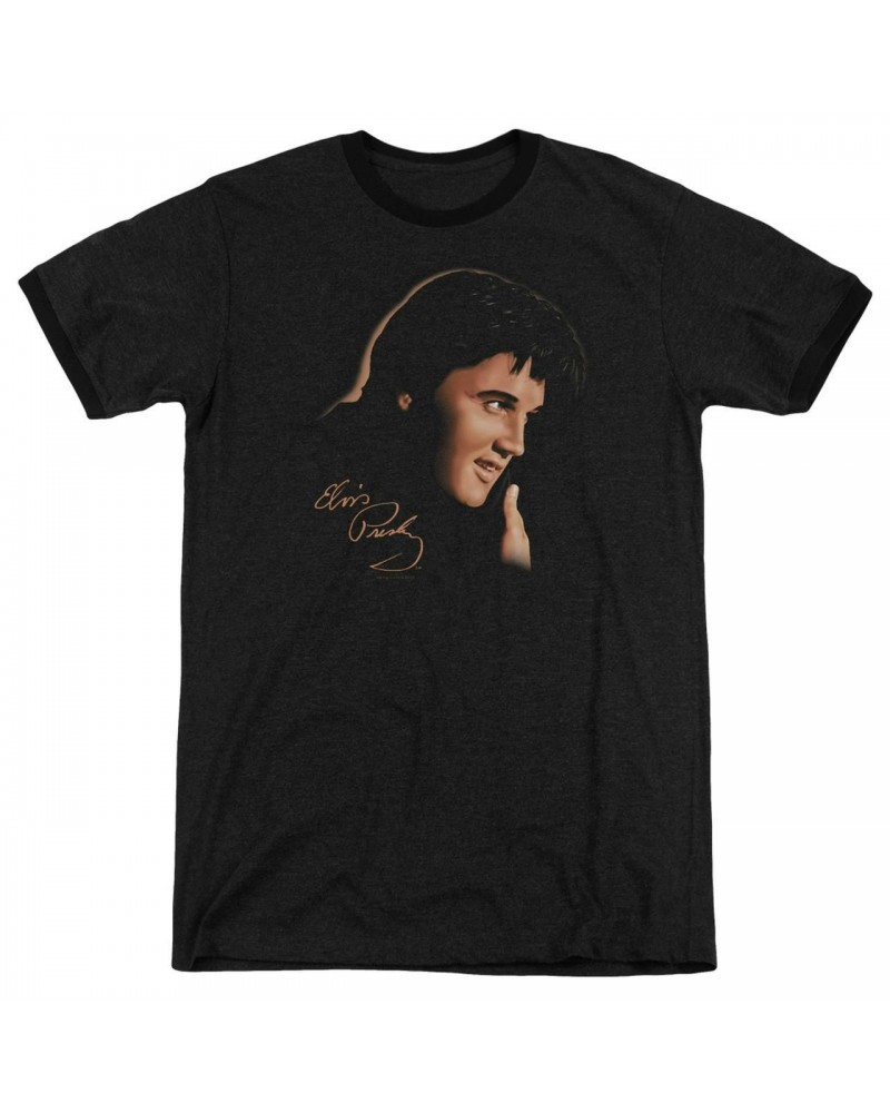 Elvis Presley Shirt | WARM PORTRAIT Premium Ringer Tee $8.80 Shirts