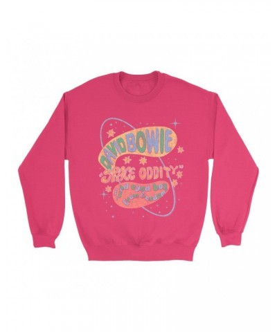 David Bowie Bright Colored Sweatshirt | Pastel Space Oddity Distressed Sweatshirt $15.73 Sweatshirts