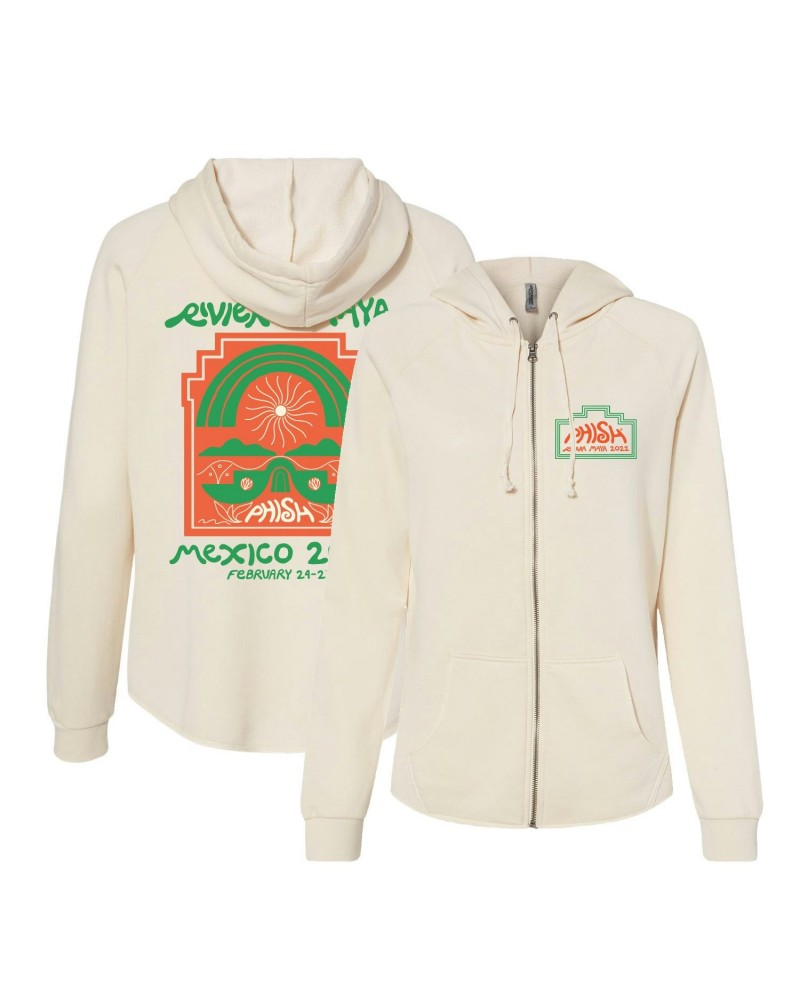 Phish Women's Mayan Vista Zip Up Hoodie on Bone $16.38 Sweatshirts