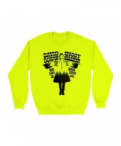 David Bowie Bright Colored Sweatshirt | 1973 Earl's Court Promotion Sweatshirt $15.73 Sweatshirts