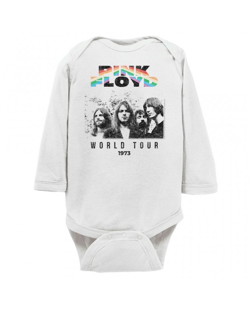 Pink Floyd Long Sleeve Bodysuit | 1973 World Tour Prism Design Distressed Bodysuit $11.16 Shirts