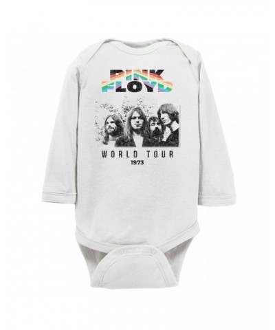 Pink Floyd Long Sleeve Bodysuit | 1973 World Tour Prism Design Distressed Bodysuit $11.16 Shirts