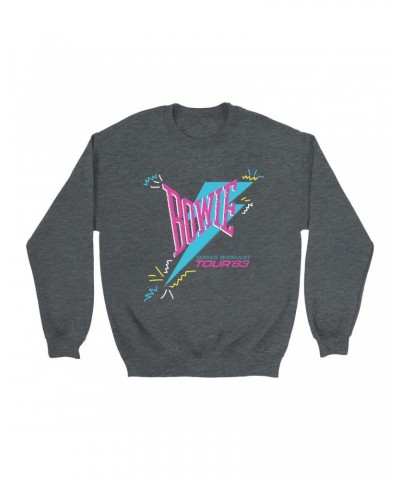 David Bowie Sweatshirt | Serious Moonlight Party Image Sweatshirt $16.43 Sweatshirts