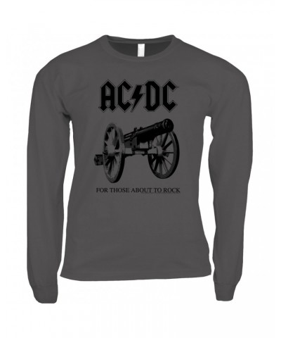 AC/DC Long Sleeve Shirt | For Those About To Rock Cannon Black Image Shirt $13.78 Shirts