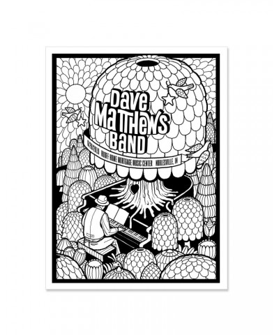 Dave Matthews Band Coloring Show Poster - Noblesville IN - 6/28/19 $5.10 Decor