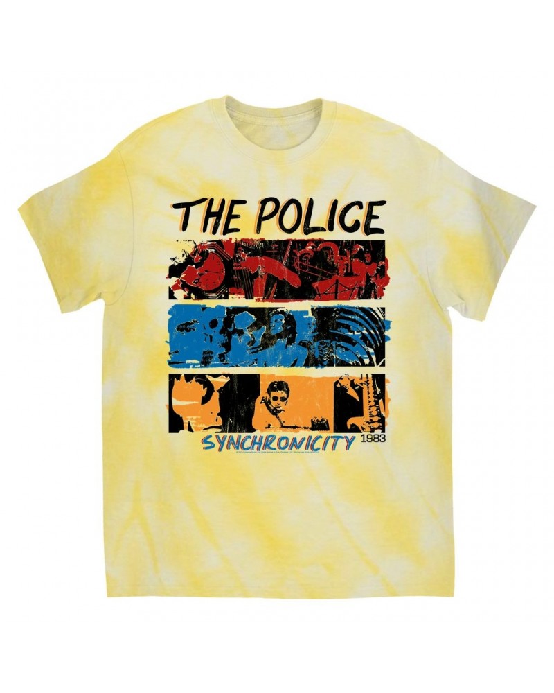 The Police T-Shirt | 1983 Synchronicity Tour Distressed Tie Dye Shirt $9.16 Shirts