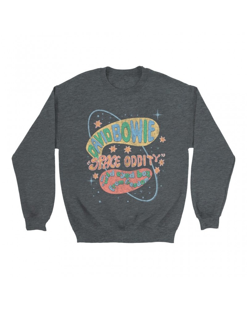 David Bowie Sweatshirt | Pastel Space Oddity Distressed Sweatshirt $14.68 Sweatshirts