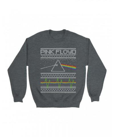 Pink Floyd Sweatshirt | Dark Side Of The Moon Holiday Needlepoint Sweatshirt $14.68 Sweatshirts